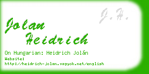jolan heidrich business card