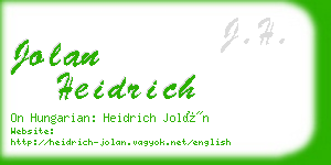 jolan heidrich business card